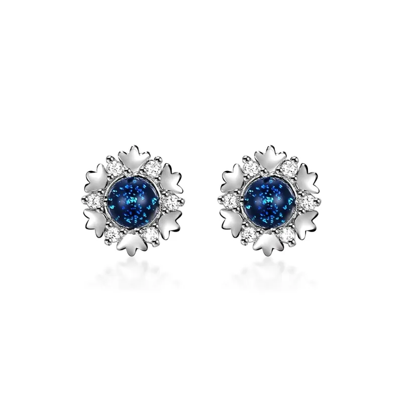 CENTURY&KINDLE S925 Silver Stud Earrings Women's-0