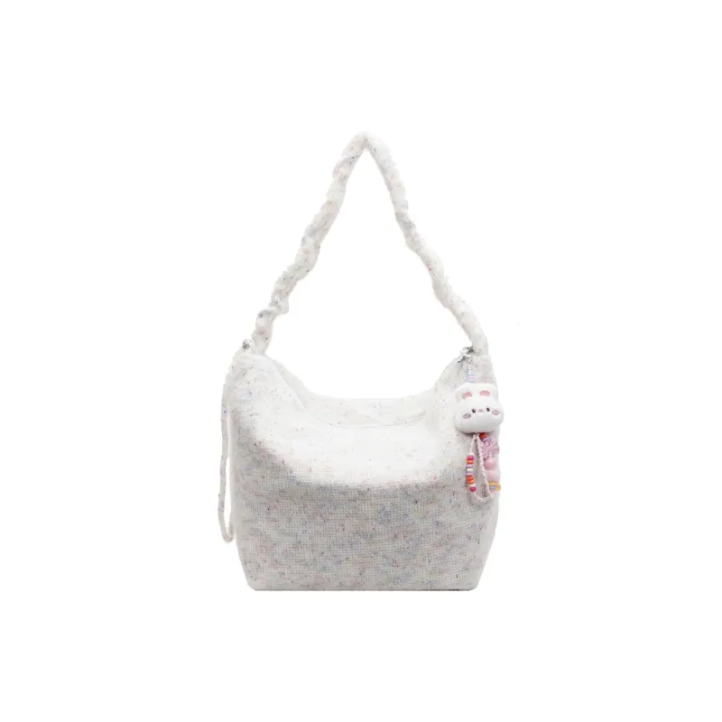 Bistar Galaxy Knitted Fabric Shoulder Bag Regular Unisex White/Pink/Yellow/Light Blue-0