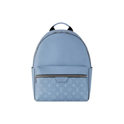 LOUIS VUITTON Discovery Leather Backpack Men's Light Blue