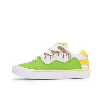GLO BULL Anti Slip And Wear Resistant Lightweight Low Top Skateboard Shoes Unisex Beige Green Yellow