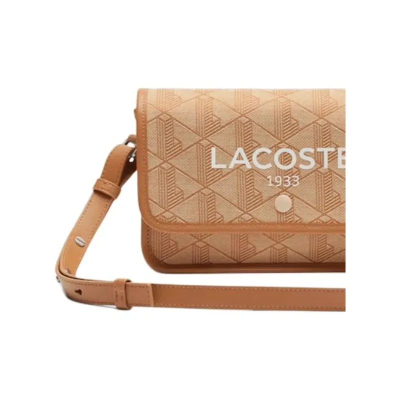 LACOSTE Polyester Shoulder Bag, Crossbody Bag Women's Orange-4