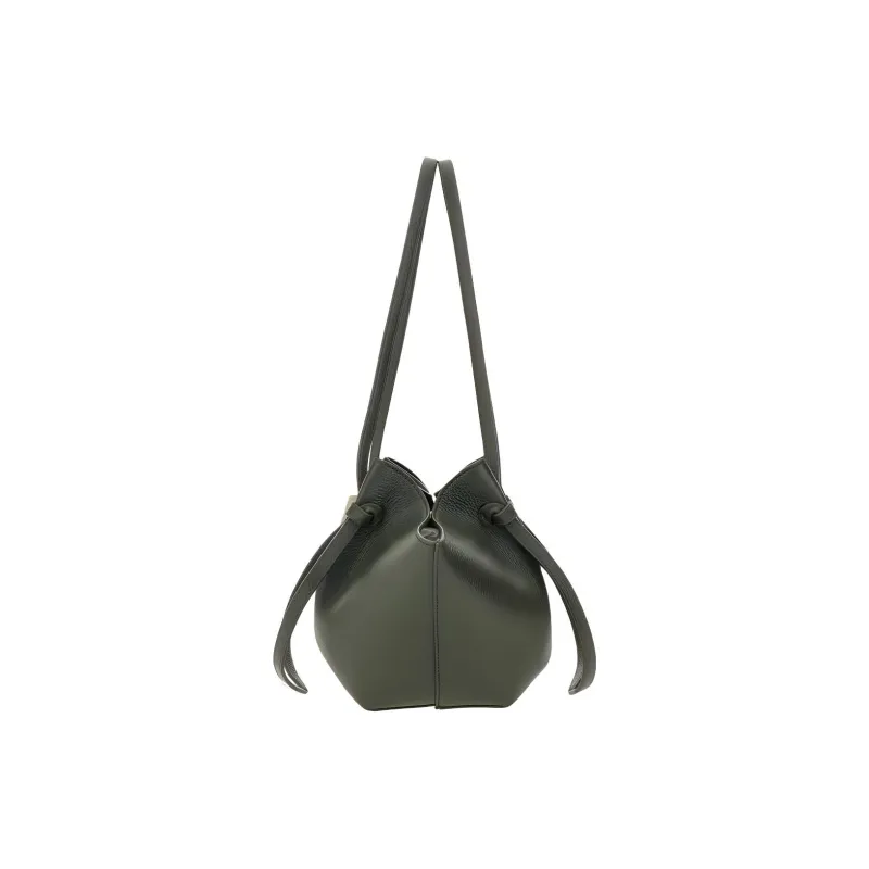 YUZEFI Cow Leather Shoulder Bag Tubas Women's Green-1
