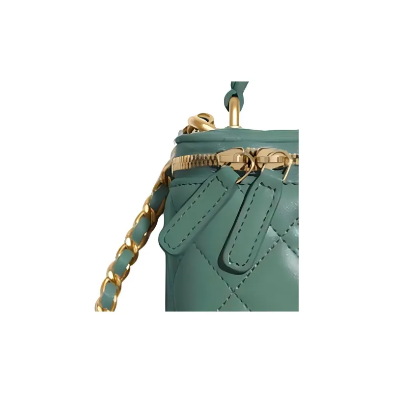 CHANEL Lambskin Box Bag, Shoulder Bag, Crossbody Bag, Handbag Women's Green-2