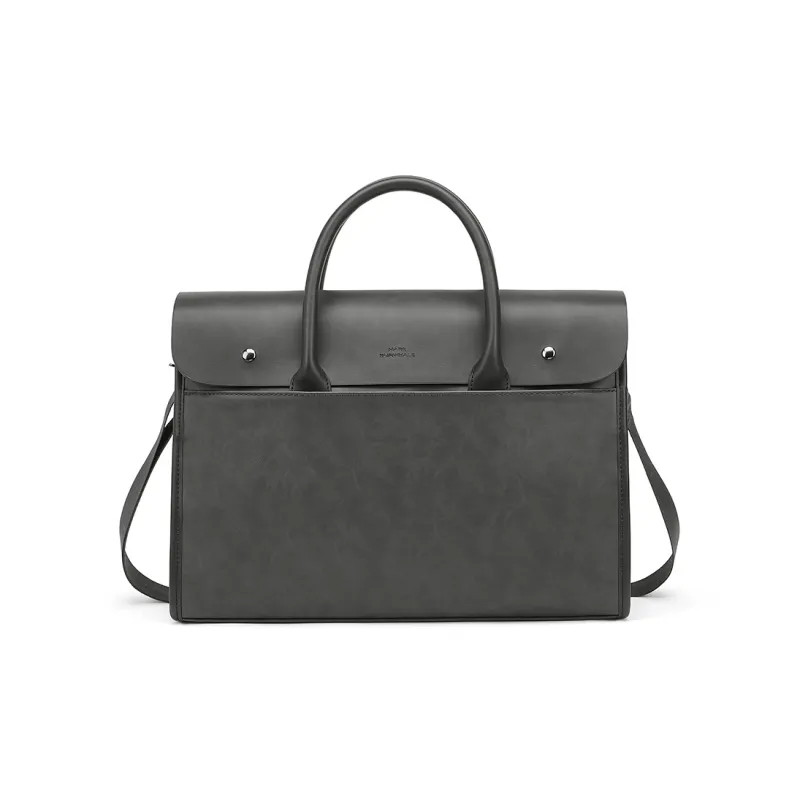 FAIRWHALE Synthetic Leather Briefcase Commute Single Shoulder Bag Regular Men's Black-5