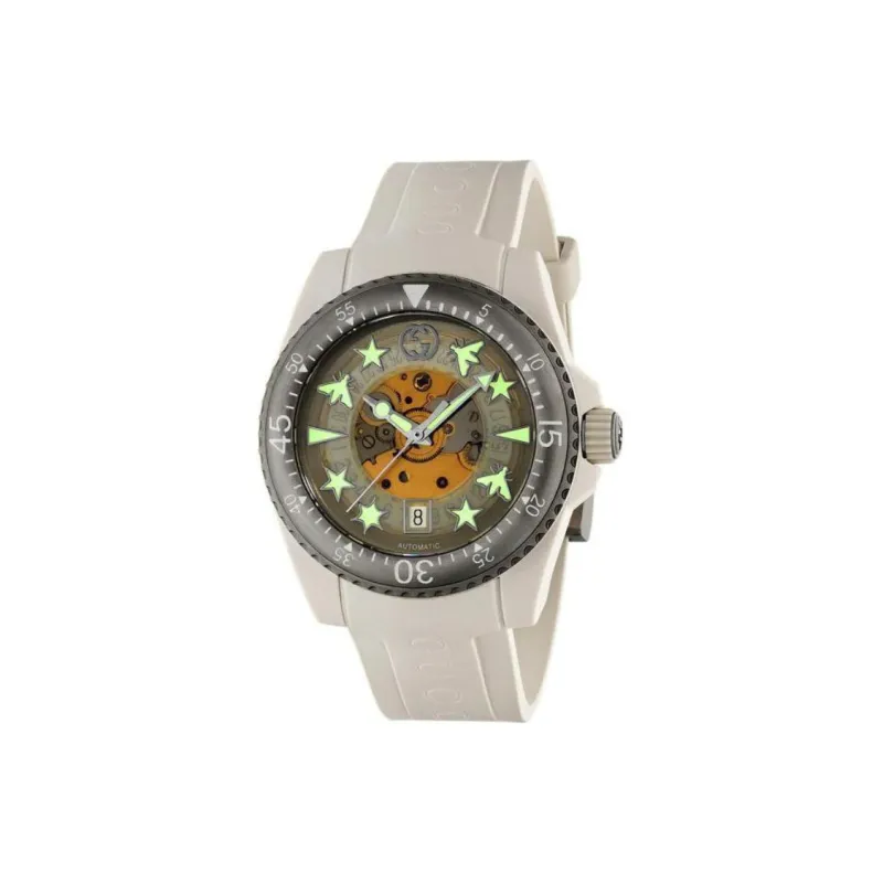GUCCI Dive Collection Wrist Watch Automatic Mechanical Movement PC Plastic Strap Gray Dial Men's-5