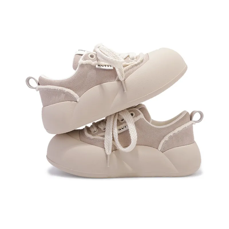 SNXR Slip Resistant Height Increasing Low Top Skateboard Shoes Women's Beige-4