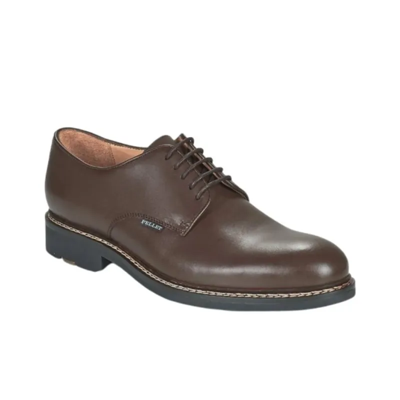 PELLET Dress Shoes Men Low Top Brown-2