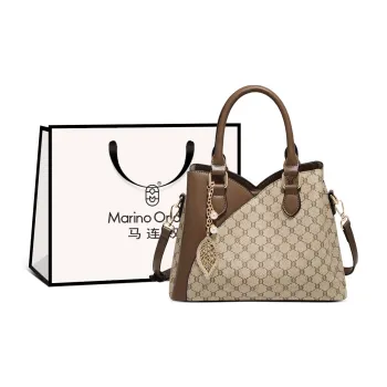 Marino Orlandi Synthetic Leather Elegance Large Capacity Commuter Bag For Middle Aged Moms Tubas Women's Coffee