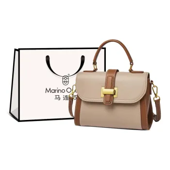 Marino Orlandi Cow Leather Genuine Leather Shoulder Bag Handbag Women's Brown