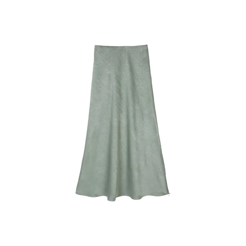 XIANGYING Casual Long Skirt Women's Green-1