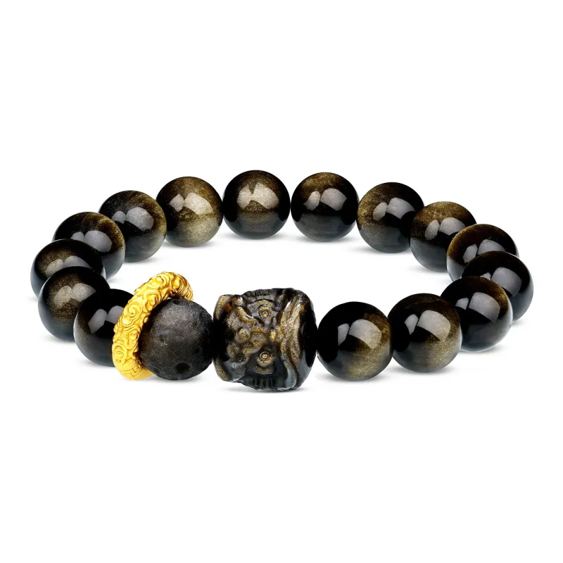 CHINA GOLD Obsidian Bracelets Unisex-0