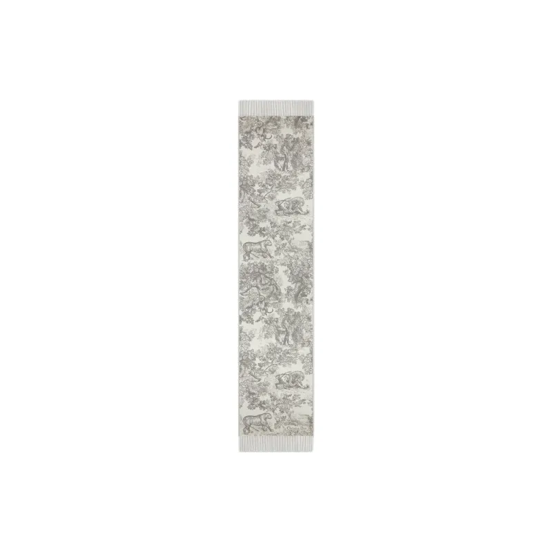 DIOR Cashmere Knit Scarves Unisex Gray-0