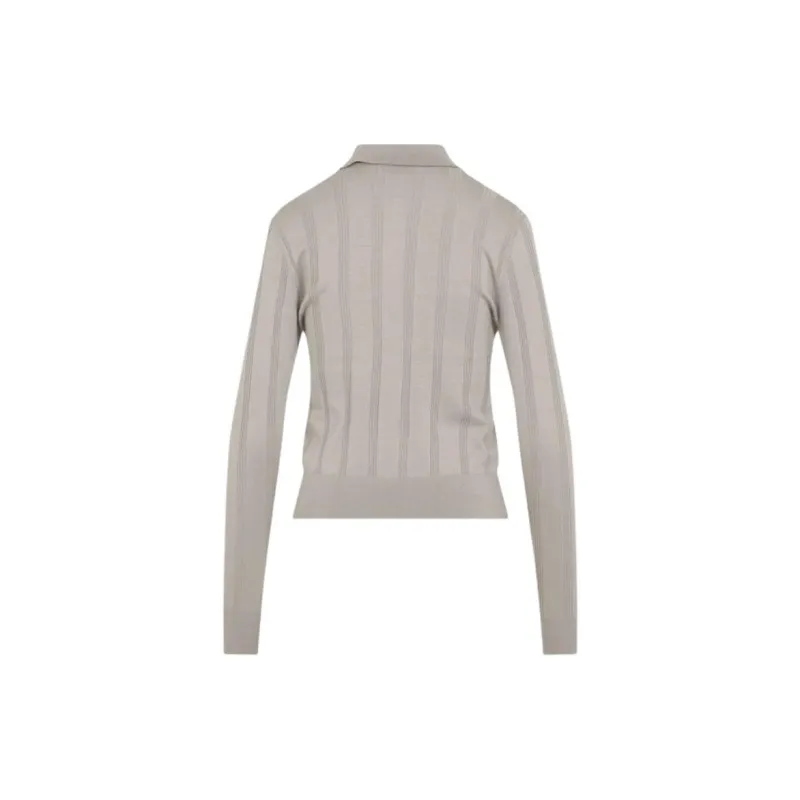DRIES VAN NOTEN Button Detailed Long Sleeved Polo Shirt-1