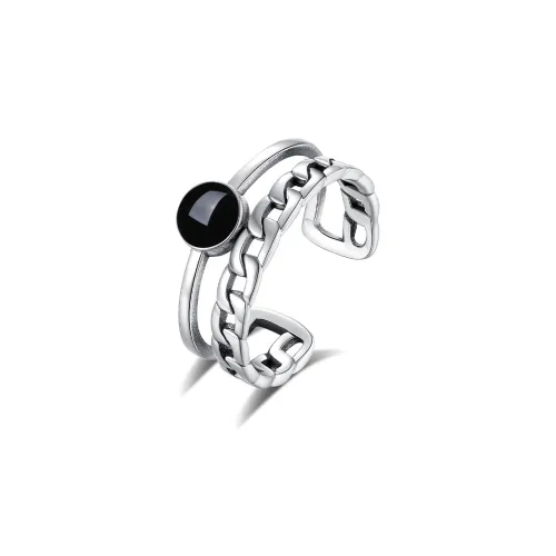WINY 925 Sterling Silver Rings Women's Black