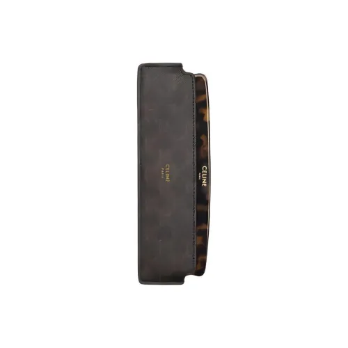 CELINE Triomphe Canvas Artificial Leather Storage Bag Women's Black/Tan