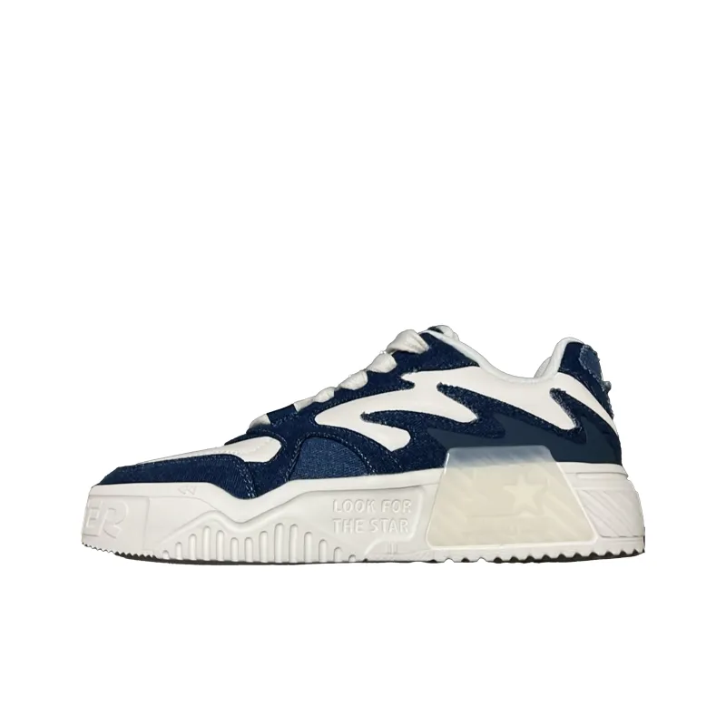 STARTER Vol Slip Resistant Height Increasing Low Top Skateboard Shoes Unisex Blue White-0
