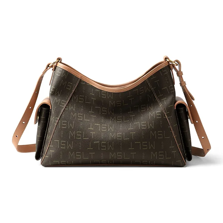 MashaLanti PVC And Synthetic Leather Shoulder Bag Crossbody Bag Shoulder Bag Women's Coffee With Tea-2
