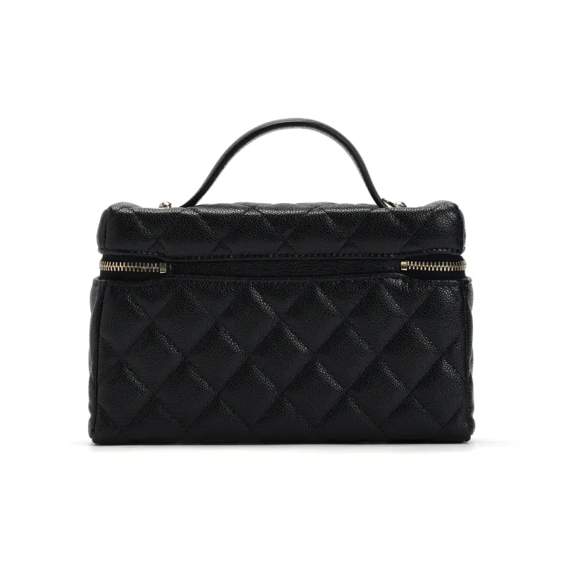 CHANEL Caviar Calfskin Shoulder Bag, Crossbody Bag, Handbag Regular Women's Black-2