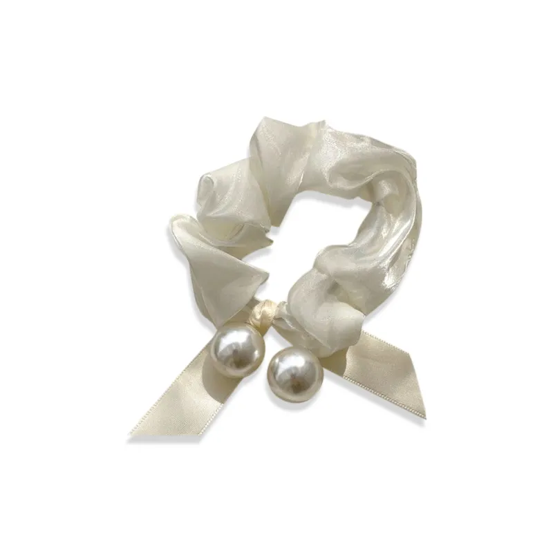 QIHUAMANYU Faux Pearl Fabric Hair Tie Women's-6