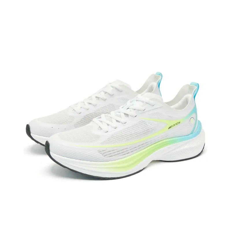 QIAODAN Light Speed 5.0PLUS Cushioned Slip-Resistant Abrasion-Resistant Low-Top Casual Running Shoes Men's White Green-2