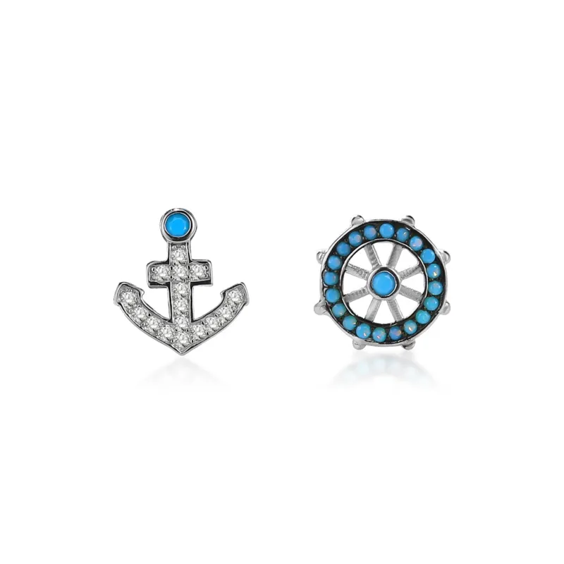 CENTURY&KINDLE S925 Silver Stud Earrings Women's-0