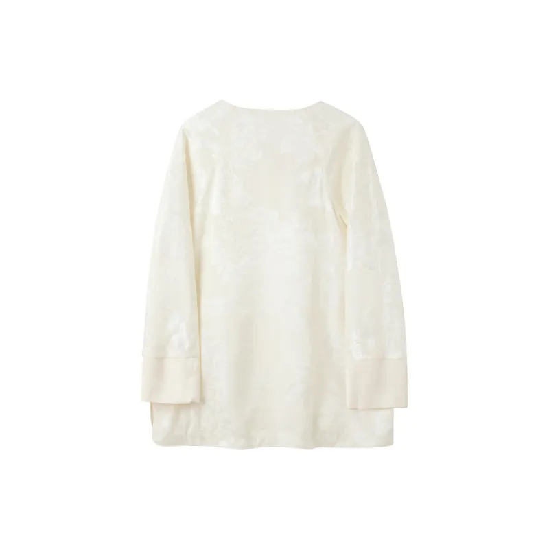 3COLOUR Chiffon Shirt Women's Ecru Floral-1
