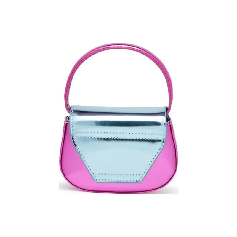 DIESEL Leather Shoulder Bag, Crossbody Bag, Handbag Extra Small Women's Blue & Red-2