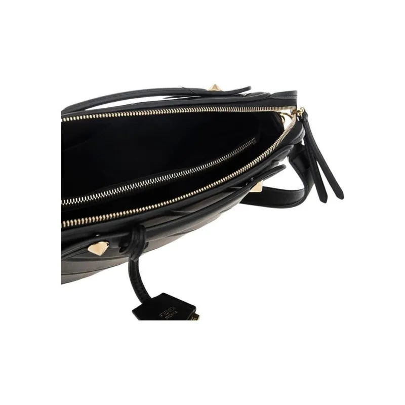 FENDI By The Way Series Twill Calfskin Boston Bag Shoulder Bag Crossbody Bag Handbag Small Size Women's Black-3