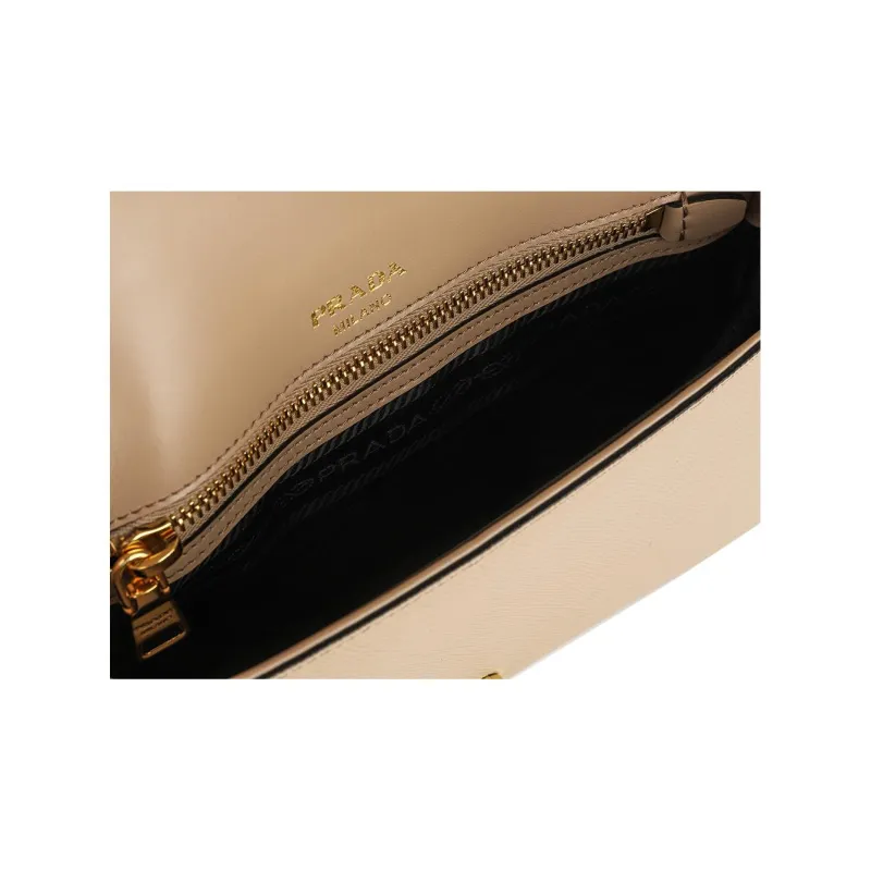 PRADA Cow Leather Crossbody Bag Shoulder Bag Women's Nude Pink-6