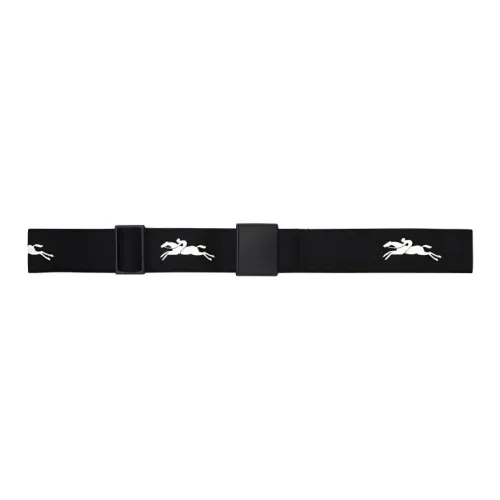 LONGCHAMP Polyester Canvas Belt Women's Black Width 3.5CM