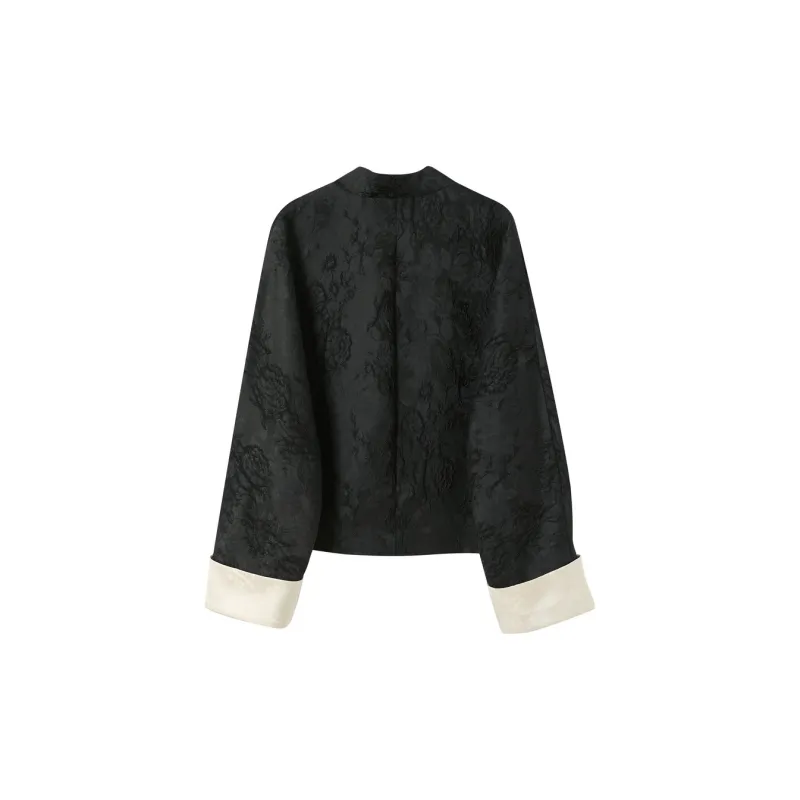 3COLOUR Cropped Coat Women's Classic Black-1