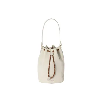 MIU MIU Cotton Bucket Bag, Shoulder Bag, Crossbody Bag, Handbag Women's Chalk White