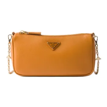 PRADA Saffiano Leather Crossbody Bag Shoulder Bag Mini Women's Amber
