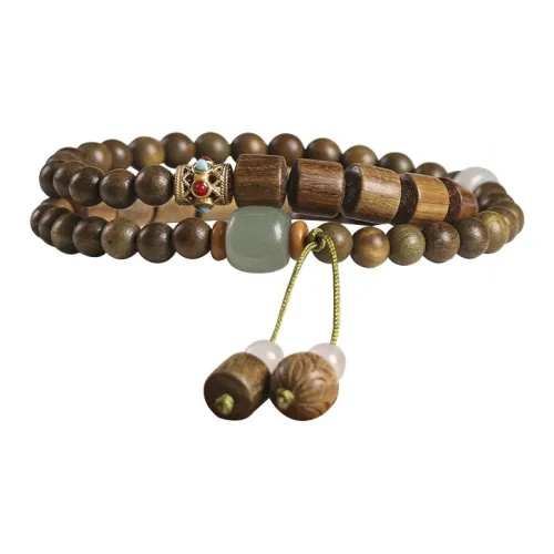 Jinghua Record Green Sandalwood Wooden Bracelets Unisex