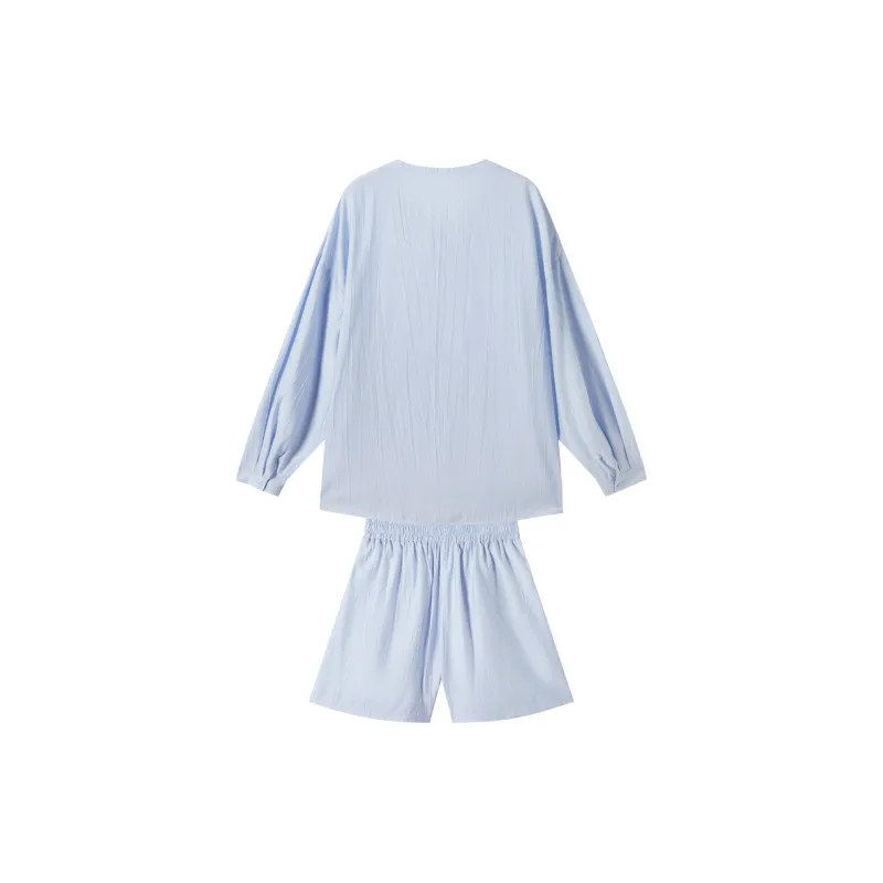 DIALOGUE Shirt Matching Set Women's Sea Salt Blue-1