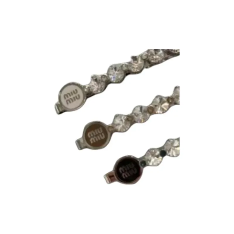 MIU MIU Enamel, Synthetic Crystal Hair Clips Women's White-2