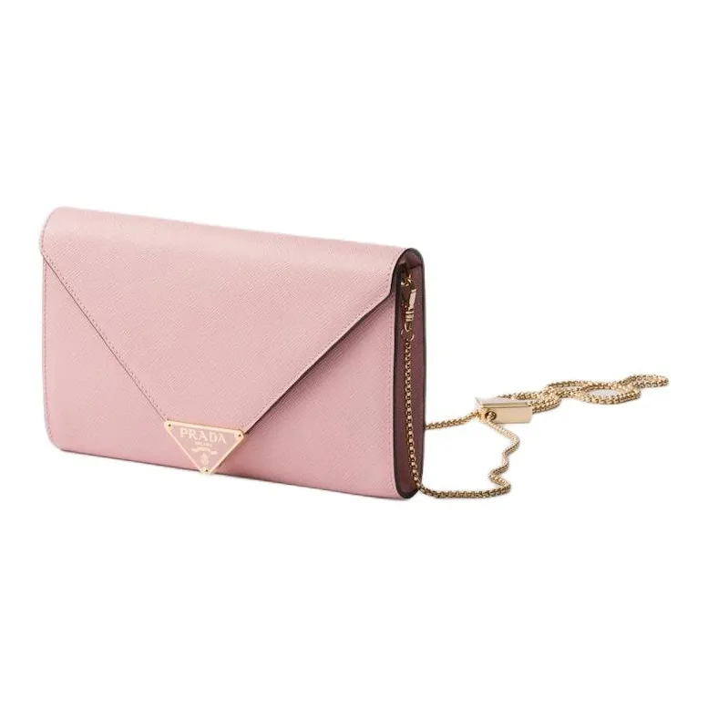 PRADA Calfskin Shoulder Bag Mini Women's Peach Pink-1