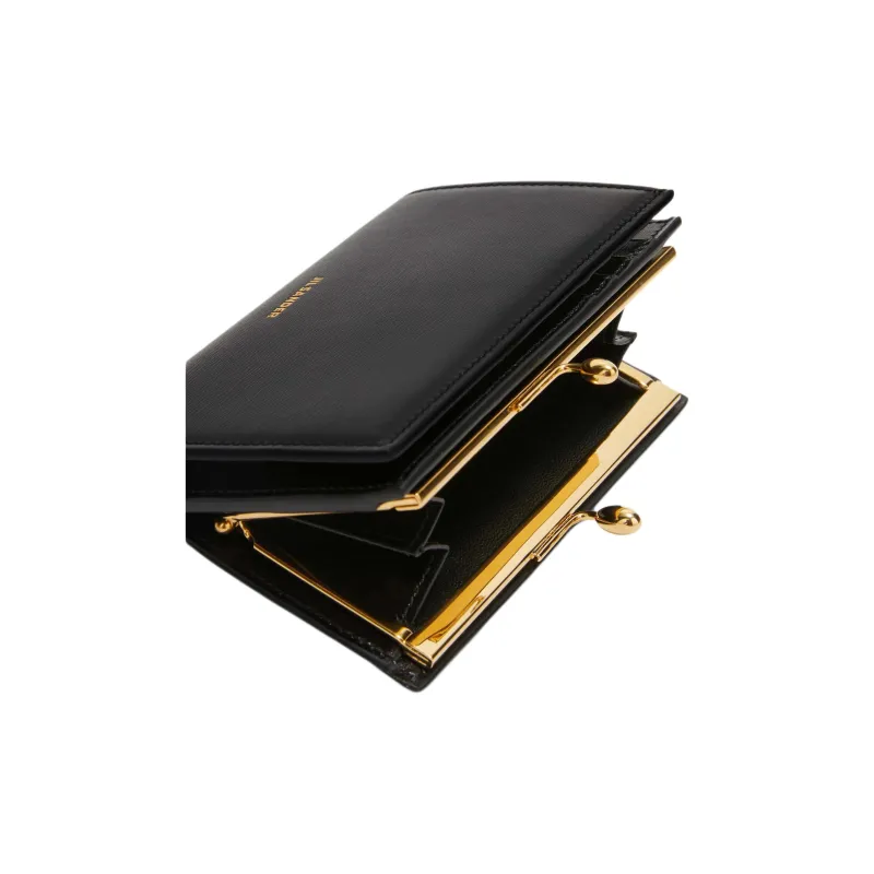 JIL SANDER Goji Calfskin Wallet Small Size Women's Black-3