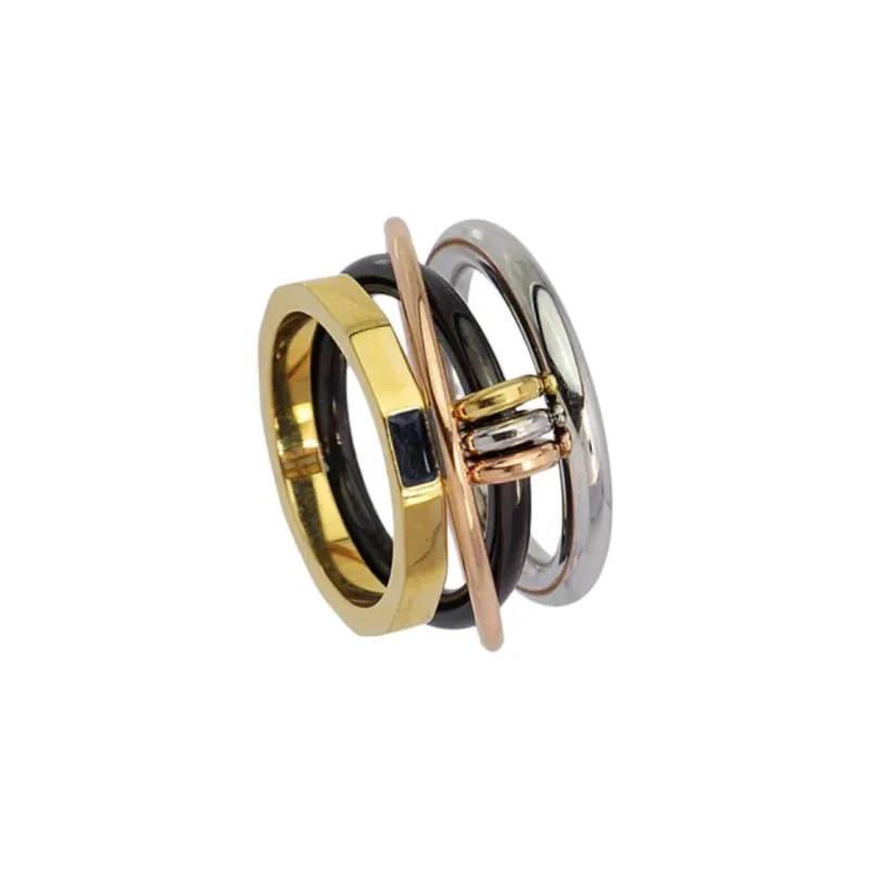 ANARTXY Zircon Rings Unisex Black-1