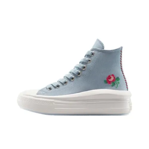 Chuck Taylor All Star Women's rose converse Move Platform High 'Cross Stitch Roses' Women's