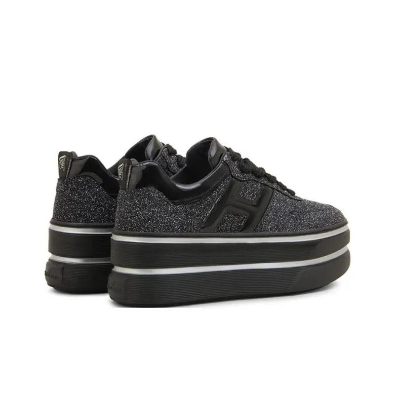 HOGAN H449 Low Top Skateboard Shoes Women's Black-4
