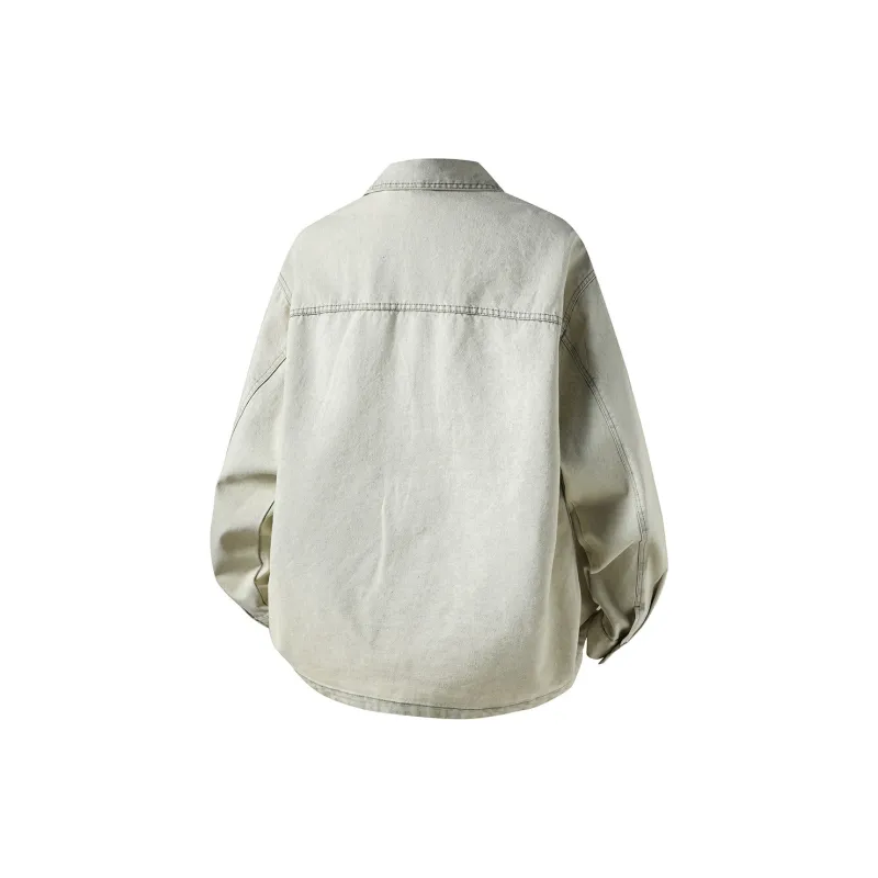 RIEZU Denim Jackets Unisex Ecru-1