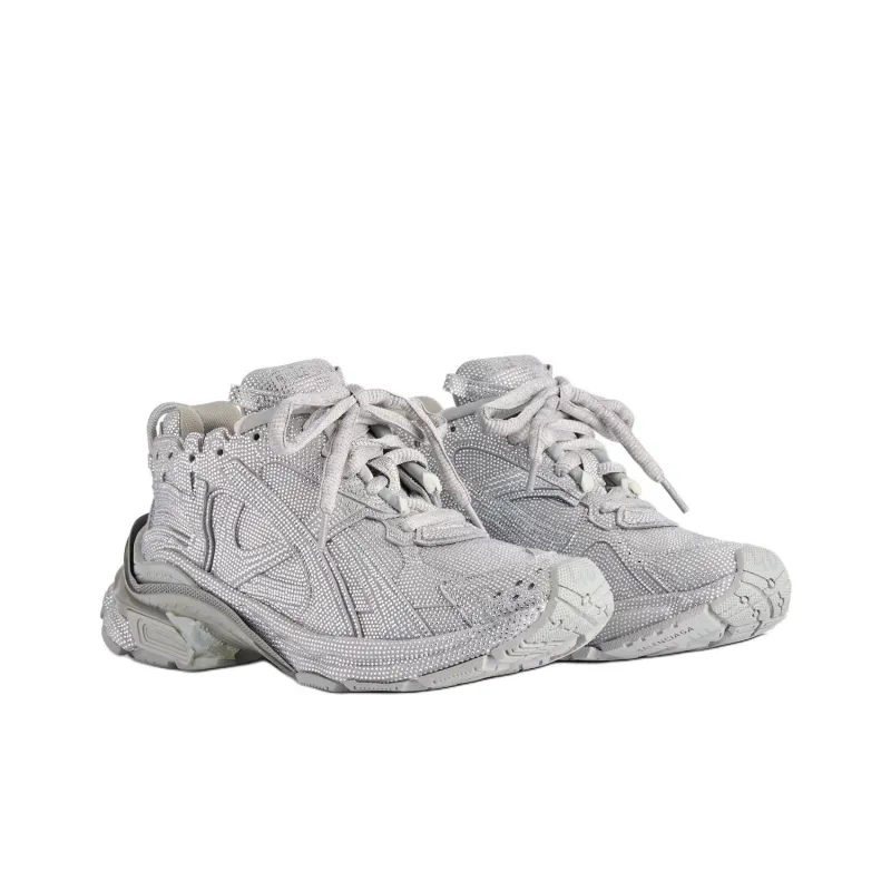Balenciaga Runner Low-Top Chunky Sneakers Men's Silver Gray-2