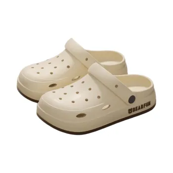 ECAC Slip Resistant Platform Closed Toe Slippers Home Slippers