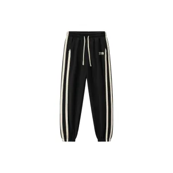 Small Columns Under The Sea Knitted Sports Pants Unisex Black