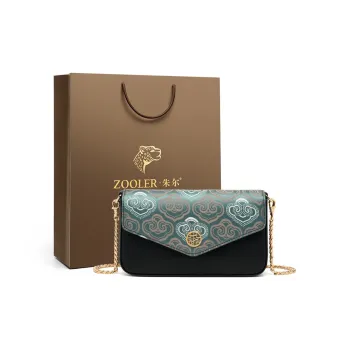 ZOOLER Cow Leather Crossbody Bag Trumpets Women's Cream Yellow/Apricot/Royal Blue/Forbidden Red/Han Dynasty Black