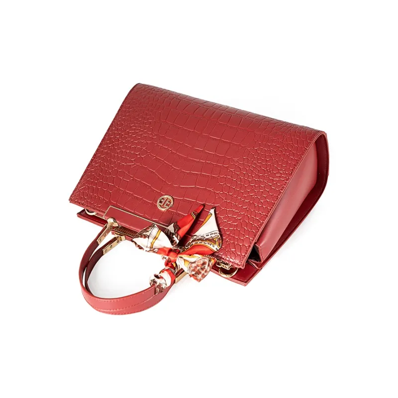 Vigno Synthetic Leather Tote Shoulder Bag Crossbody Bag Handbag Regular Women's Red-2