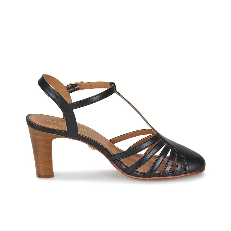 JB MARTIN 1Loyale Chunky Heel High Heels 8cm Women's Black-1