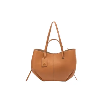 AQUASCUTUM Litchi Grain Cow Leather Wings Combo Bag Handbag Large Size Women's Black/Brown