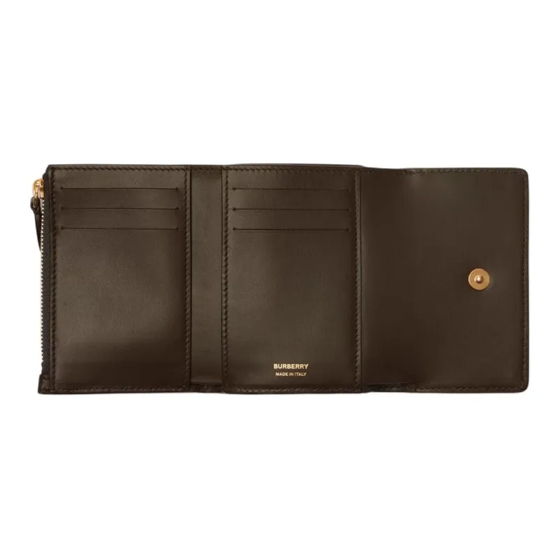 Burberry Polyurethane Wallet Small Size Women's Chocolate Brown-2